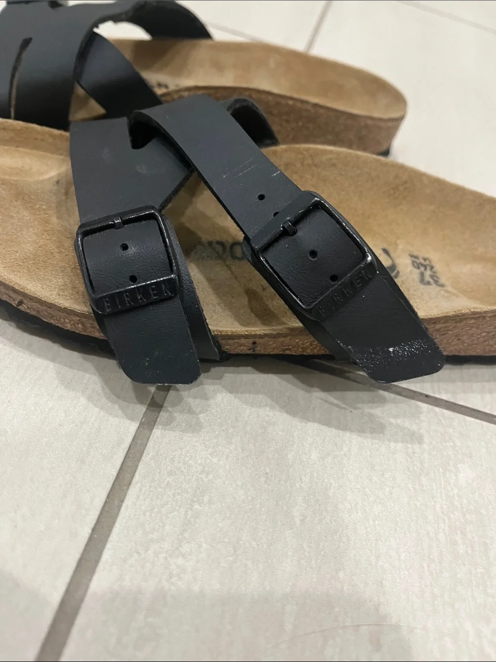 Birkenstock Black Double Strap Slide Sandals - Picture 6 of 6